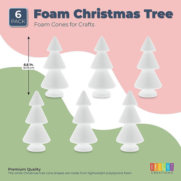 Simple Craft Foam Cone Christmas Tree for DIY Crafts (6.6 In, 6 Pack) –  BrightCreationsOfficial